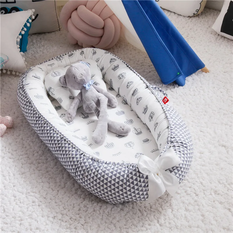 Baby Food Nestum - 85*50cm Baby Nest Bed with Pillow
