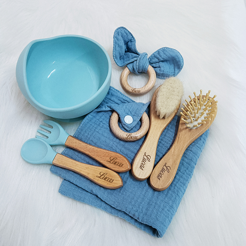 Silicone Suction Bowl - 7PCS/Set Personalized Name Baby Silicone Sucker