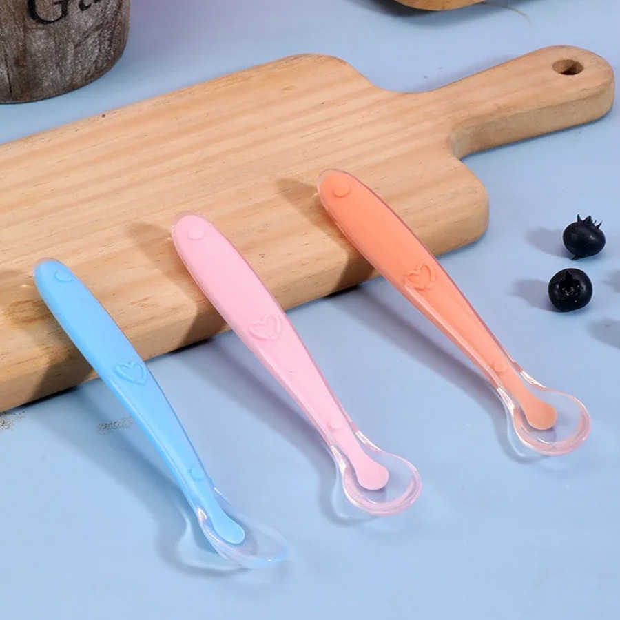 Baby Food Lunch - Baby Silicone Spoon Learning Spoon Love