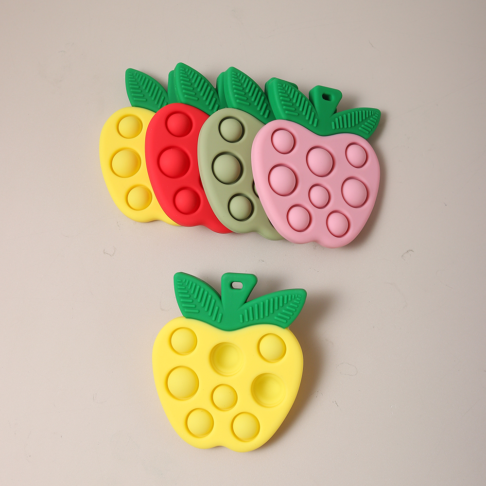 Baby Food Apple - Newborn Baby silicone colorful apple teether