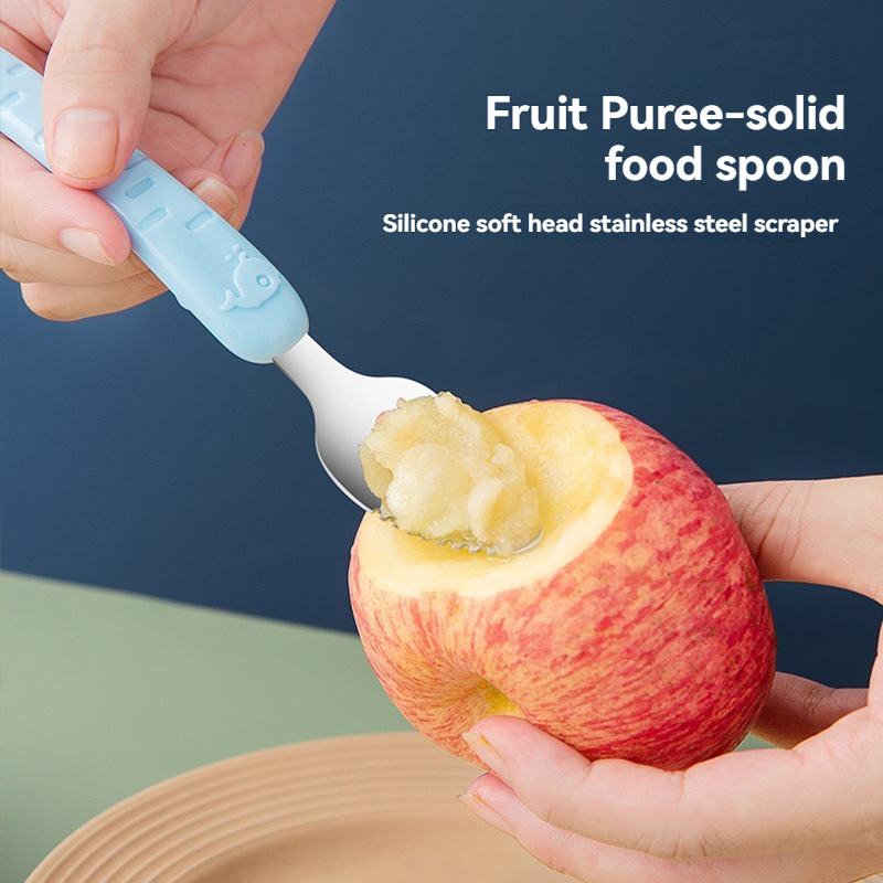 Baby Food Scraper Spoon - Dual - Baby Food Apple のレビューと価格