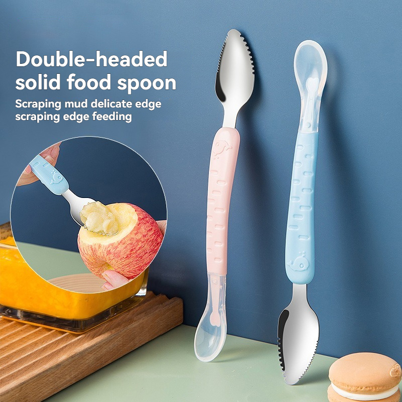 Baby Food Scraper Spoon - Dual - Baby Food Apple のレビューと価格