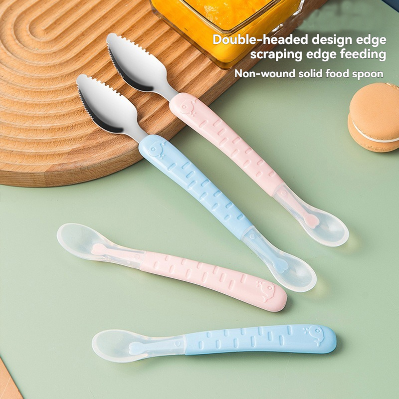 Baby Food Scraper Spoon - Dual - Baby Food Apple のレビューと価格