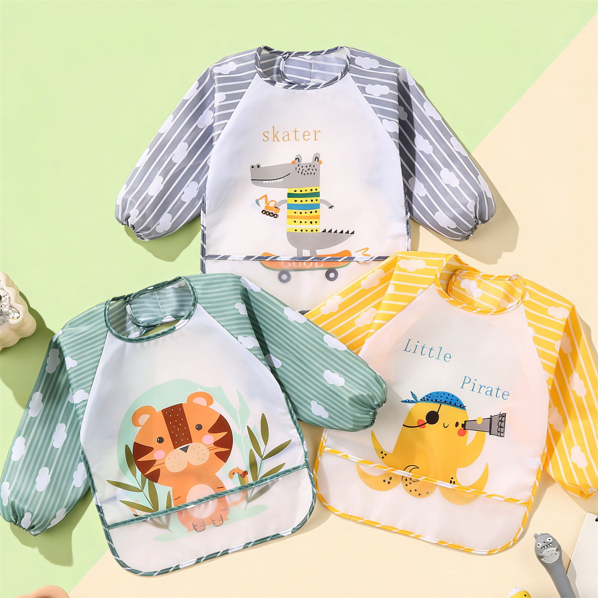 2pcs Waterproof Full Sleeve Ba - Baby Food Kit のレビューと価格