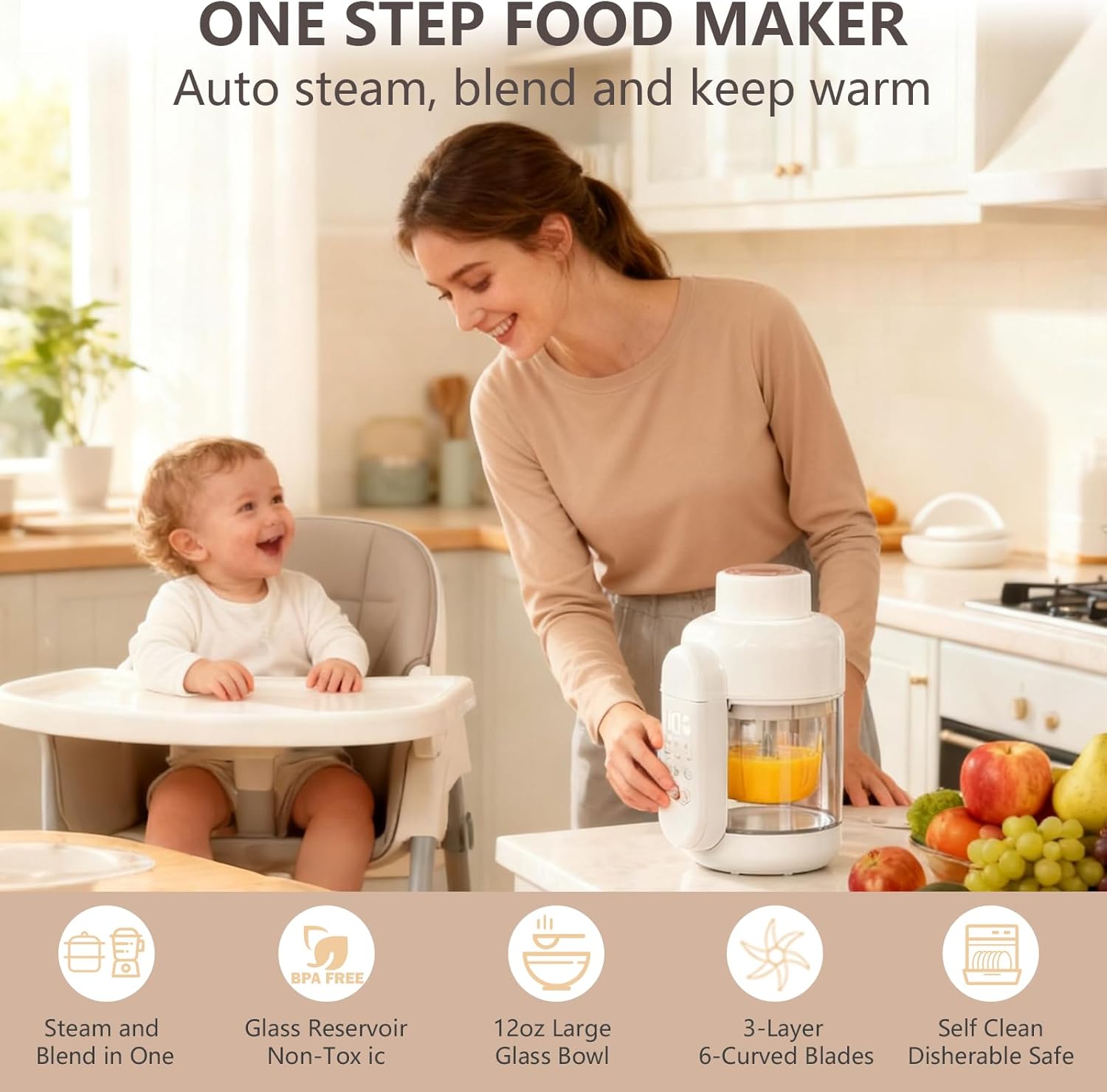 9-in-1 Baby Food Maker: Glass  - Baby Food Maker And Steamer のレビューと価格