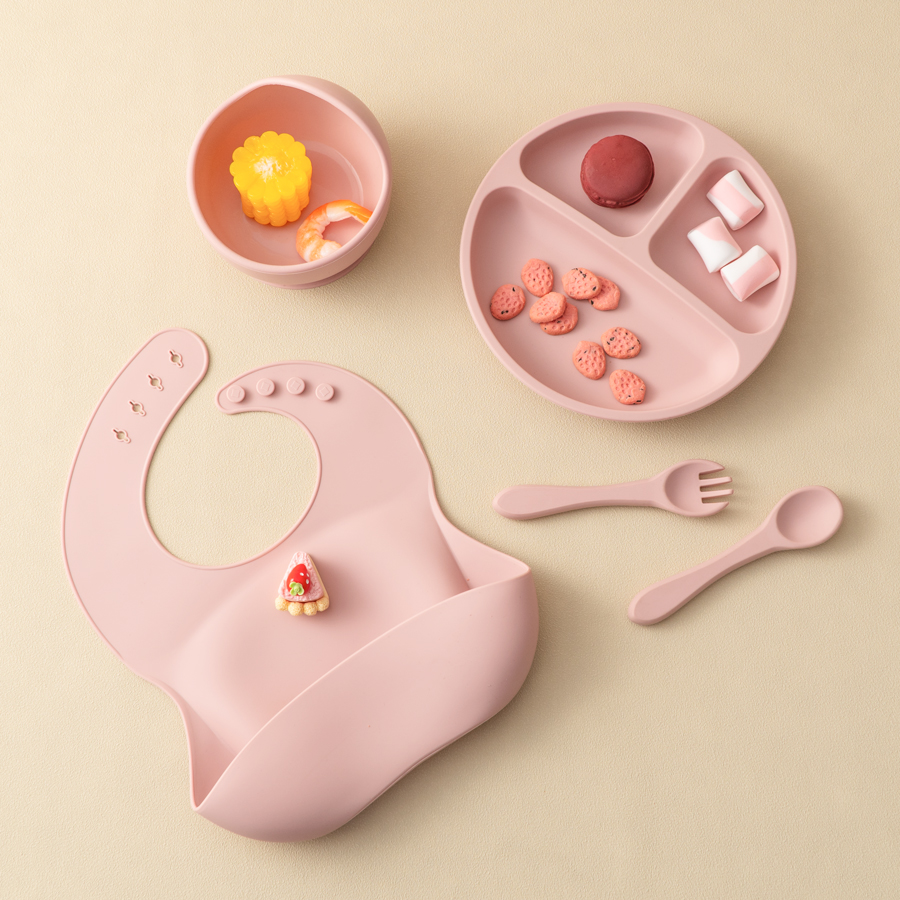 5Pcs Baby Silicone Feeding Set - Baby Food Kit のレビューと価格
