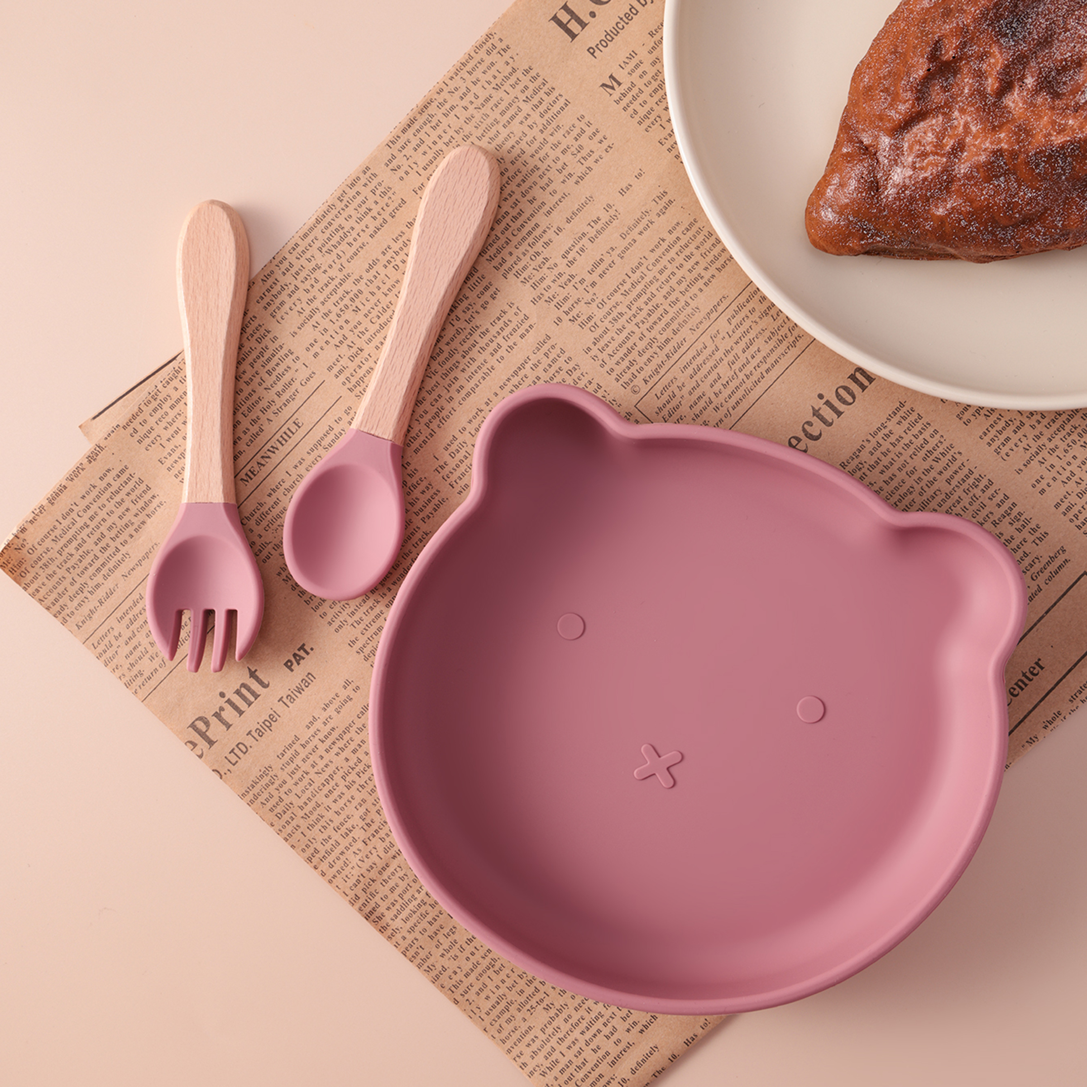 3PCS Cartoon Bear Silicone Suc - Silicone Suction Bowl のレビューと価格